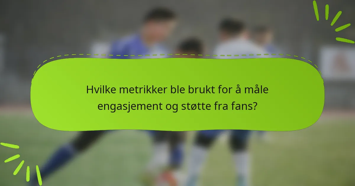 Hvilke metrikker ble brukt for å måle engasjement og støtte fra fans?